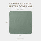 Comfy Cubs Muslin Baby Blanket - Soft, Lightweight, 6-Layer Cotton Swaddle Blankets for Newborns, Infants & Toddlers - 40" x 40" Large, Breathable & Versatile for Sleeping & Tummy Time - Fern