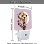 Giraffe Night Lights Plug Into Wall, Fanciful Nature-Inspired Roses Moon None Peach Plug in Night Light with Dusk to Dawn Sensor for Entryway Garage Stairs Decor 1pcs