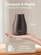 InnoGear Essential Oil Diffuser, Ultrasonic Diffusers for Home Aromatherapy Humidifier for Bedroom Room 7 Colors LED 2 Mist Mode Auto Off, Brown