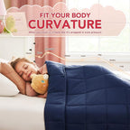CuteKing Weighted Blanket (3lbs, 20"x30", Navy Blue) Heavy Blanket for 40-60lbs, Weighted Blanket for Cooling & Heating with Premium Glass Beads, Thick Blanket All-Season