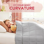 CuteKing Weighted Blanket - Weighted Blanket with Premium Glass Beads - Breathable Heavy Blanket for Comfortable Rest - Thick Blanket All Season (10lbs, 50"x60", Light Grey)
