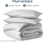 Bare Home Bedding Duvet Cover Oversized King - Premium 1800 Super Soft Collection - Lightweight, Cooling - Soft Breathable Bedding Duvet Cover (Oversized King, Cloud Grey)