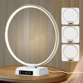 Sunrise Alarm Clock Wake Up Light - 3 Color LED Lamp with Sound & Light Awakening, Bioclock Adjustment, Ring Light Design for Bedroom Bedside