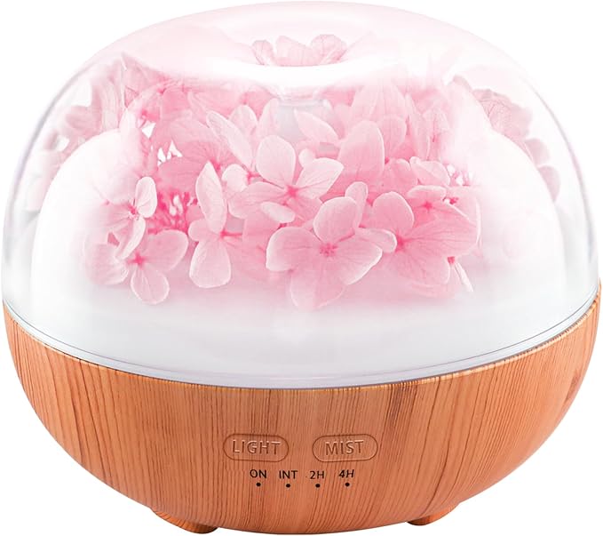 Aromatherapy Essential Oil Diffuser, 300ml Air Diffuser Humidifier with 7 LED Colors, Timer & Auto-Off for Home Bedroom Office (Pink)