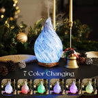 Porseme 280ml Glass Essential Oil Diffuser Aromatherapy Ultrasonic Cool Mist Humidifier 7 Running Hours Waterless Auto-Off Air Diffusers for Sleeping, Yoga, Office Working, Spa and Rest (Light Blue)