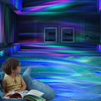 2 in 1 Northern Lights and Ocean Wave Projector with 14 Effects of Galaxy Light for Game Rooms, Parties, Light Projector for Bedroom, Compatible with Lava Lamps and Night Light Decorative Effects