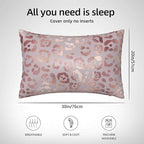1 Pack Satin Pillowcase for Hair and Skin Abstract Rose Gold Leopard Imitation Silk Pillowcase with Hidden Zipper Soft Breathable Smooth Cooling Pillow Cover Queen Size for Bedroom Sofa 20”x30”