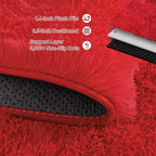 Large Soft Fluffy Rugs for Living Room, 6x9 Feet, Red Faux Fur Area Rug - Plush Non-Slip Shag Shaggy Carpet for Bedroom, Kids Boys Girls Dorm Nursery Room