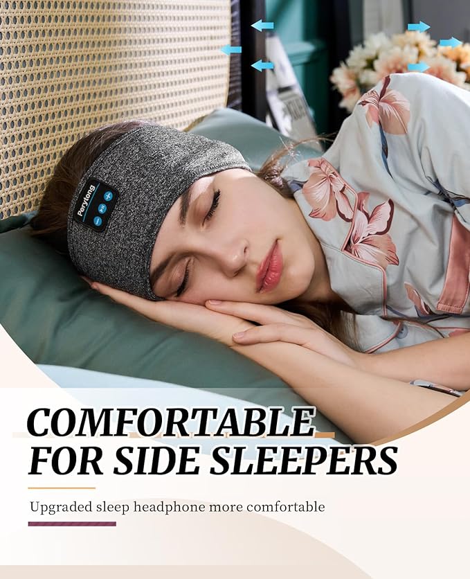 2-Pack Sleep Mask with Bluetooth Headphones & Sleep Headphones Headband Wireless, Ultra-Thin Stereo Speakers for Side Sleepers Perfect for Insomnia, Yoga, Air Travel, Meditation