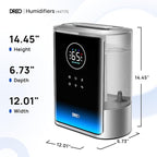 DREO 8L Smart Humidifier Large Room 600ft², HM717S, 80H Runtime Supersized Warm and Cool Mist Humidifiers for Bedroom Baby, 28dB Quiet Air Humidifier for Plants Indoor, Home, Whole House, Silver