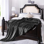 JIAHANNHA Fleece Blanket 50 by 60 Throw Blankets for Sofa Couch Bed Dark Grey Sofa Blanket 280GSM,Super Soft Cozy and Luxury Bed Blanket for All Season Throw(50"×60")