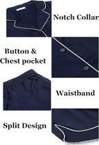 Ekouaer Womens Silk Satin Pajamas Set Short Sleeve Sleepwear Button Down Loungewear 2 Piece Pjs Shorts Set S-5X Plus Size