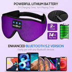 MUSICOZY Sleep Headphones, Bluetooth 5.4 Sleep Mask Headband Headphones Sleeping Eye Mask, Wireless Music Earbuds Earphones with HD Stereo Speakers Cool Gadgets Gifts (Violet)