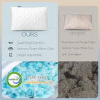 CushyOasis Shredded Memory Foam Pillows, Bed Pillows for Sleeping, King Size Pillows, Cooling Pillow, Stomach and Back Sleepers with Removable Washable Pillowcase (King*1)