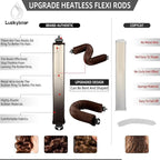 Heatless Curls Overnight Rods Jumbo Set, Heatless Hair Curler Velvet Satin Jumbo Flexi Rods to Sleep in, No Heat Overnight Sleeping Blowout Curls Wave Styling Tools with Silk Scarf 4pcs Brown