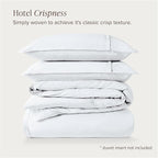 Bare Home 100% Organic Cotton Queen Duvet Cover Set - Crisp Percale Weave - Lightweight & Breathable - Cooling Duvet Cover Set (Queen, White)