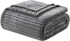 Nestl Grey Blanket King Size for Bed - Cozy Warm Fuzzy Blankets for Women, Plush Large Fleece Throws for Girls - Gray, 108 x 90 Inches