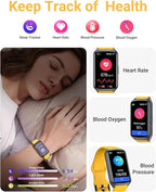 Amzhero Health Fitness Tracker with 24/7 Heart Rate, Blood Oxygen, Blood Pressure, Sleep Tracker, 5ATM Waterproof Activity Trackers with Step Tracker, Pedometer (S & L Bands Included)