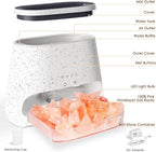 SALKING 2-in-1 Himalayan Salt Lamp & Ultrasonic Essential Oil Diffuser, Aromatherapy Diffuser Cool Mist Humidifier, Salt Therapy Lamp, 100% Pure Himalayan Salt, Ambient Glow, 150ml (Off-White)