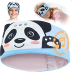Toddler Headband Headphones Wireless, Kids Bluetooth Earphones for iPad, Safe Volume - Wired School Headphones with 3.5 MM Jack, Sleep Mask for Kids, Travel Accessories Gift for Boys & Girls (Panda)