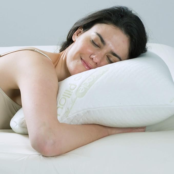 Ontel Miracle Shredded Memory Foam Pillow with Viscose from Bamboo Cover, Queen, White
