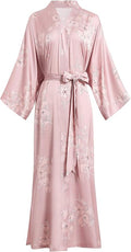 Aensso Long Soft Lightweight Silky Kimonos Robes for Women, Luxury Japanese Floral Womens Kimono Robe