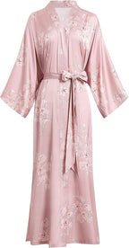 Aensso Long Soft Lightweight Silky Kimonos Robes for Women, Luxury Japanese Floral Womens Kimono Robe
