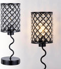 EOEYYOYB Crystal Table Lamp with 3 Way Dimmable Touch Control, Nightstand with USB A+C Ports, Modern Bedside Touch Lamp for Bedroom, Living Room, Office Reading, Black