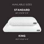 TEMPUR-Pedic TEMPUR-Cloud Pillow, Standard-2-Pack, Standard, White 2 Count