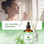 Siva Tea Tree Essential Oil - 4 Fl Oz – 100% Natural Tea Tree Oil - for Diffuser, Face, Skin Care, Aromatherapy, Hair Care, Scalp and Body Massage - with Dropper
