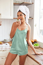 EKOUAER Silky Pajama Set for Women V-Neck Satin Camisole Lingerie Sets Party Loungewear Sleepwear