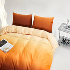 Luxlovery Orange Gradient Velvet Comforter Twin Women Girls Sunset Color Fluffy Flannel Bedding Comforter Set Art Style Sherpa Quilts Blanket Soft Warm Winter Bedding Set for Twin Bed