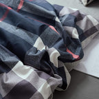 Luxlovery Navy Plaid Comforter Set Queen Navy Blue Buffalo Bedding Set Full Grid Checkered Blanket Quilts Soft Breathable Tartan Dark Blue Comforter Set with 2 Pillowcases