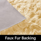 Latepis Yellow Circle Rug Faux Sheepskin Fur Round Rugs 4ft Washable Cute Plush Shaggy Rug for Bedroom Living Room Rugs for Sofa Floor Luxury Home Decor