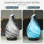 Essential Oil Diffuser Aromatherapy Diffuser - Art Glass Oil Diffuser with Auto Shut-Off Protection 4 Timer Setting 7 Colors Changed LED Night Light for Home Office Decor Gift (Grey Diffuser)