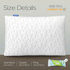 CushyOasis Shredded Memory Foam Pillows, Bed Pillows for Sleeping, King Size Pillows, Cooling Pillow, Stomach and Back Sleepers with Removable Washable Pillowcase (King*1)