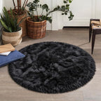M&D Home Essentials Luxury Cloud-Soft Round Fluffy Rug 36 Inch Plush Bedside Accent Rug for Bedroom, Dorm & Cozy Small Spaces, Ultra Soft Faux Fur Feel