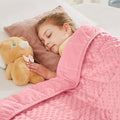 CuteKing Weighted Blanket - Weighted Blanket with Premium Glass Beads - Heavy Blanket Crystal Velvet for Comfort Sleep - Thick Blanket All Season (10lbs, 48"x72", Pink Bubble)