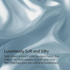 BEDELITE Satin Sheets Full Size Bed Set, Luxury Soft Light Blue Silky Sheet for Hair and Skin, Similar to Silk Bed Sheets Set 4 Pieces with 1 Deep Pocket Fitted Sheet, 1 Flat Sheet, and 2 Pillowcases