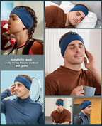 Perytong Sleep Bluetooth Headphones Headband, Sleep Headphones for Side Sleepers, Comfortable Sleeping Headband with Thin Wireless Earphones Microphone Handsfree Ideas for Women Men, PES01