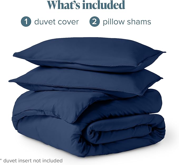 Bare Home Bedding Duvet Cover Oversized King Size - Premium 1800 Super Soft Collection - Lightweight, Duvet Cover - Soft Textured Bedding (Oversized King, Dark Blue)