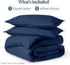 Bare Home Bedding Duvet Cover Oversized King Size - Premium 1800 Super Soft Collection - Lightweight, Duvet Cover - Soft Textured Bedding (Oversized King, Dark Blue)