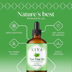 Siva Tea Tree Essential Oil - 4 Fl Oz – 100% Natural Tea Tree Oil - for Diffuser, Face, Skin Care, Aromatherapy, Hair Care, Scalp and Body Massage - with Dropper