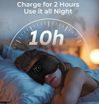 LC-dolida Bluetooth Sleep Mask with White Noise，Sleep Headphones,Bluetooth Wireless Music Eye Mask, Ideal for Travel, Night Work, Napping, Side Sleeping and Office Use for Both Men and Women