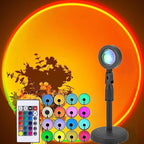 Floor Sunset Lamp Projector, 16 Colors Multicolor USB LED Night Light, 180 Degree Rotation Rainbow Lights for Bedroom, Photography, Party, TIK Tok Live, Christmas Light