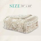 Elegant Comfort Throw Blanket, Reversible Sherpa Flannel, Ultra-Soft, Fuzzy, Cozy and Plush- All Season Lightweight Decorative Throw, 50 x 60 inches, Alaska Sherpa Throw, Beige