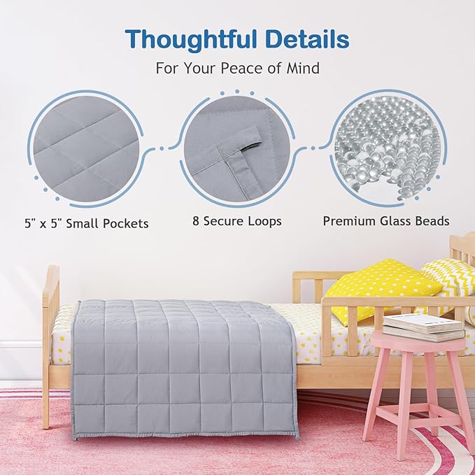 Kivik Weighted Blanket 3 lbs, Small Weighted Blanket 3 Pounds, Mini Heavy Blanket Throw, Breathable Cooling & Warm Blankets, Machine Washable, 36x48 Inches Grey
