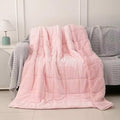 Sherpa 7lb Weighted Blanket for Adult, Both Sides Reversible Velvet Soft Plush Weighted Heavy Blanket for All Season Pink 40in*60in