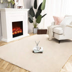 Ashler Faux Fur Rug, Ultra Soft Faux Rabbit Fur, Beige Area Rugs, 5 x 7 Feet Rectangle, Machine Washable Nursery Decor Throw Rugs for Bedroom, Kids Room, Living Room