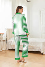 Ekouaer Silk Pajamas for Women Long Sleeve Satin Pajama Set Silky Pj Sets 2 Piece Button Down Loungewear Sleepwear